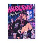 Harajuku Style 8 Neon City Tokyo Anime Girl Matte Canvas Wall Art