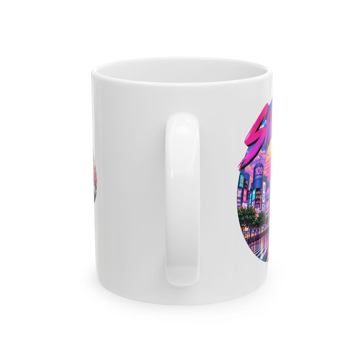 Shibuya 1 Tokyo City Pop Night City Coffee Mug - Shibuya Neon Retro Vaporwave 11oz/15oz