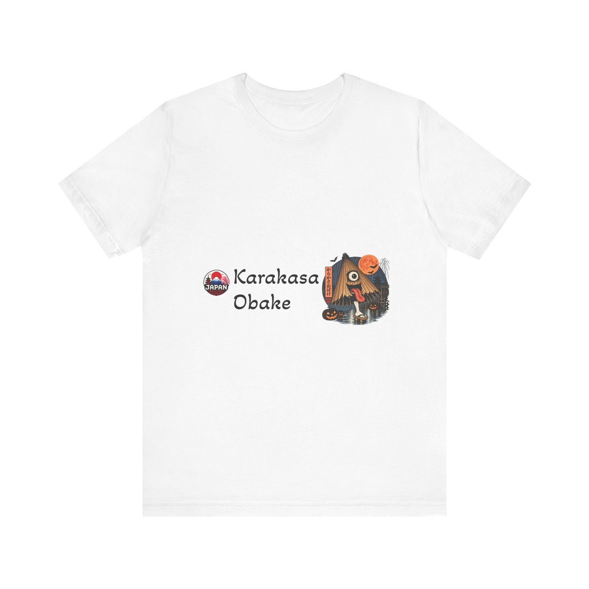 Karakasa Obake Halloween Illustration T-Shirt | Japanese Yokai Umbrella Design