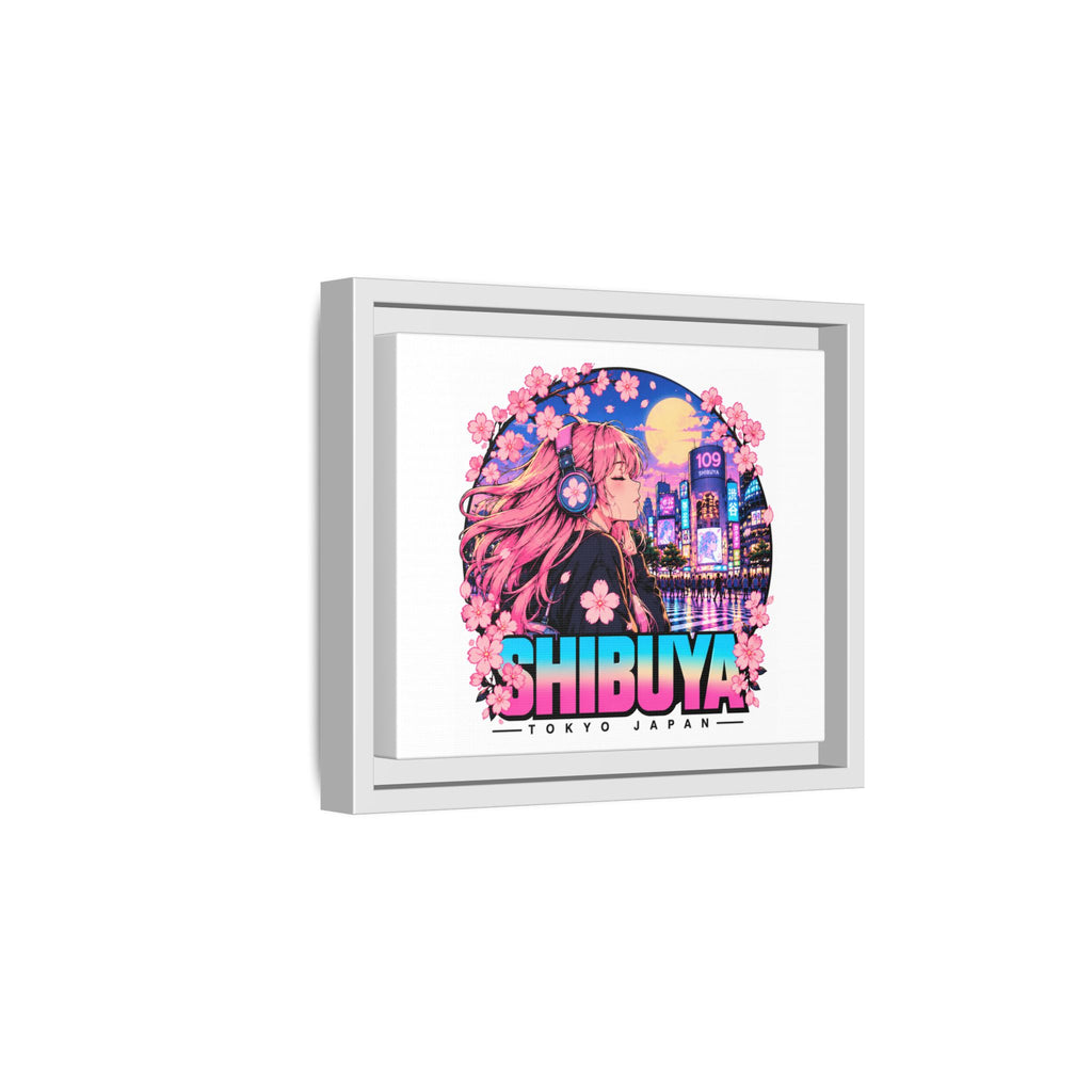 Shibuya Sky 4 City Pop Tokyo Anime Girl Matte Framed Canvas Print