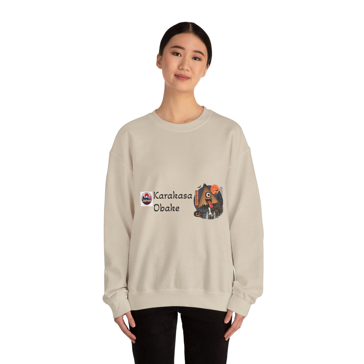 Karakasa Obake Japanese Halloween Character Sweatshirt | Japanese Yokai Illustration