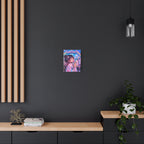 Harajuku Style 7 Neon City Tokyo Anime Girl Matte Canvas Wall Art