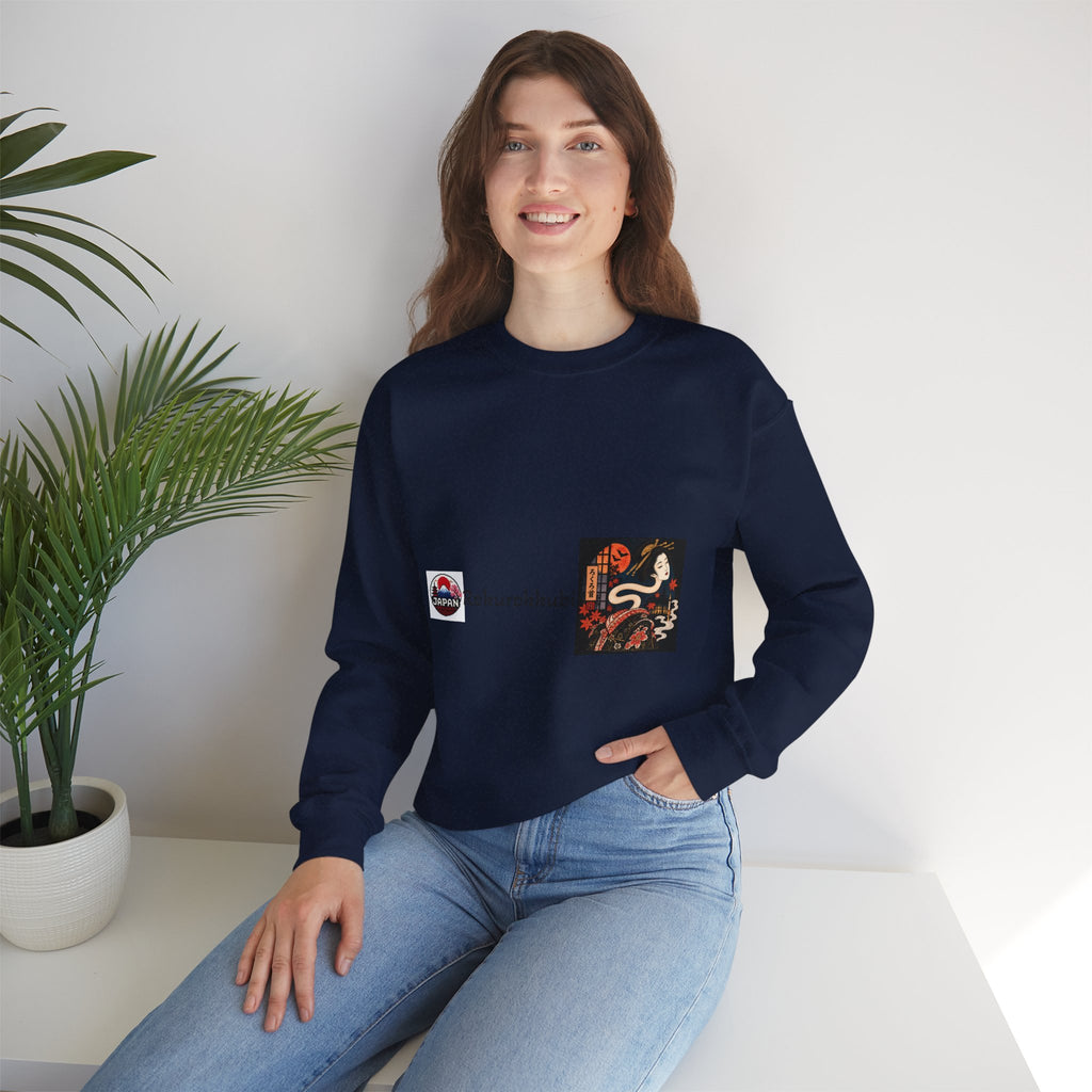 Rokurokubi Japanese Yokai halloween Artwork Sweatshirt | Vintage Ghost Print halloween