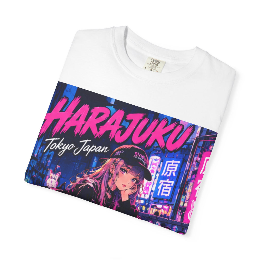 Harajuku Style 8 Neon City Anime Girl T-Shirt – Tokyo Streetwear Graphic Tee