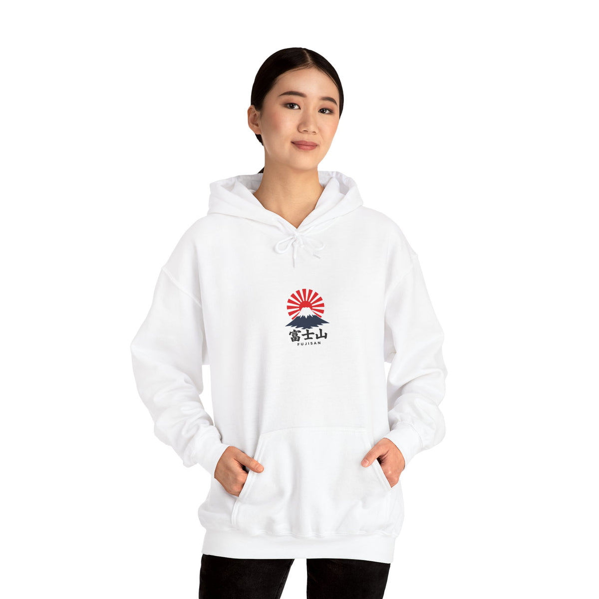 Rising Sun Mount Fuji Hoodie | Japanese Kanji Graphic