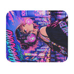 Harajuku Style 11 Neon City Anime Girl Mouse Pad — Retro Tokyo Anime Desk Mat