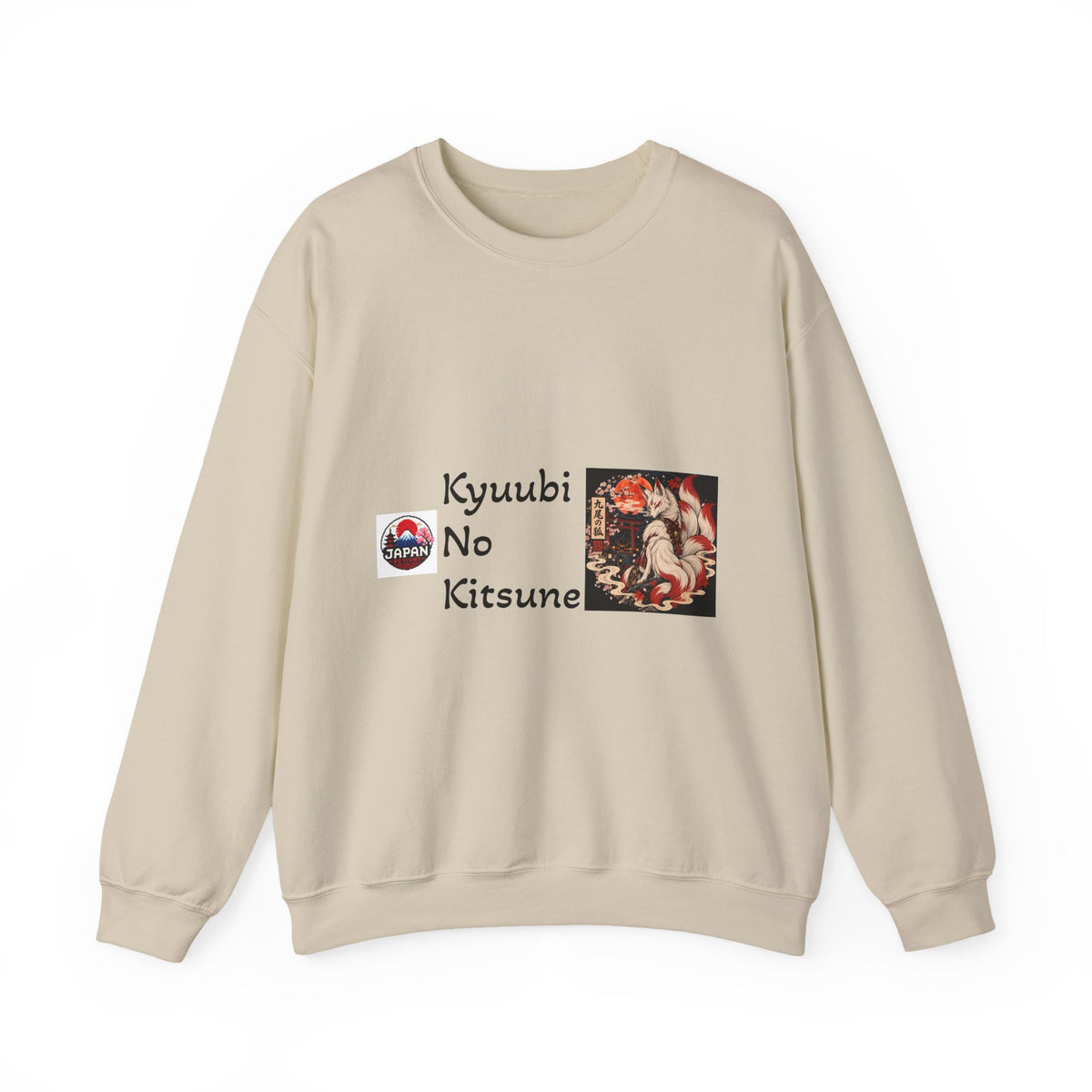 Kyuubi No Kitsune Yokai Halloween Crewneck Sweatshirt | Japanese Fox Spirit Graphic