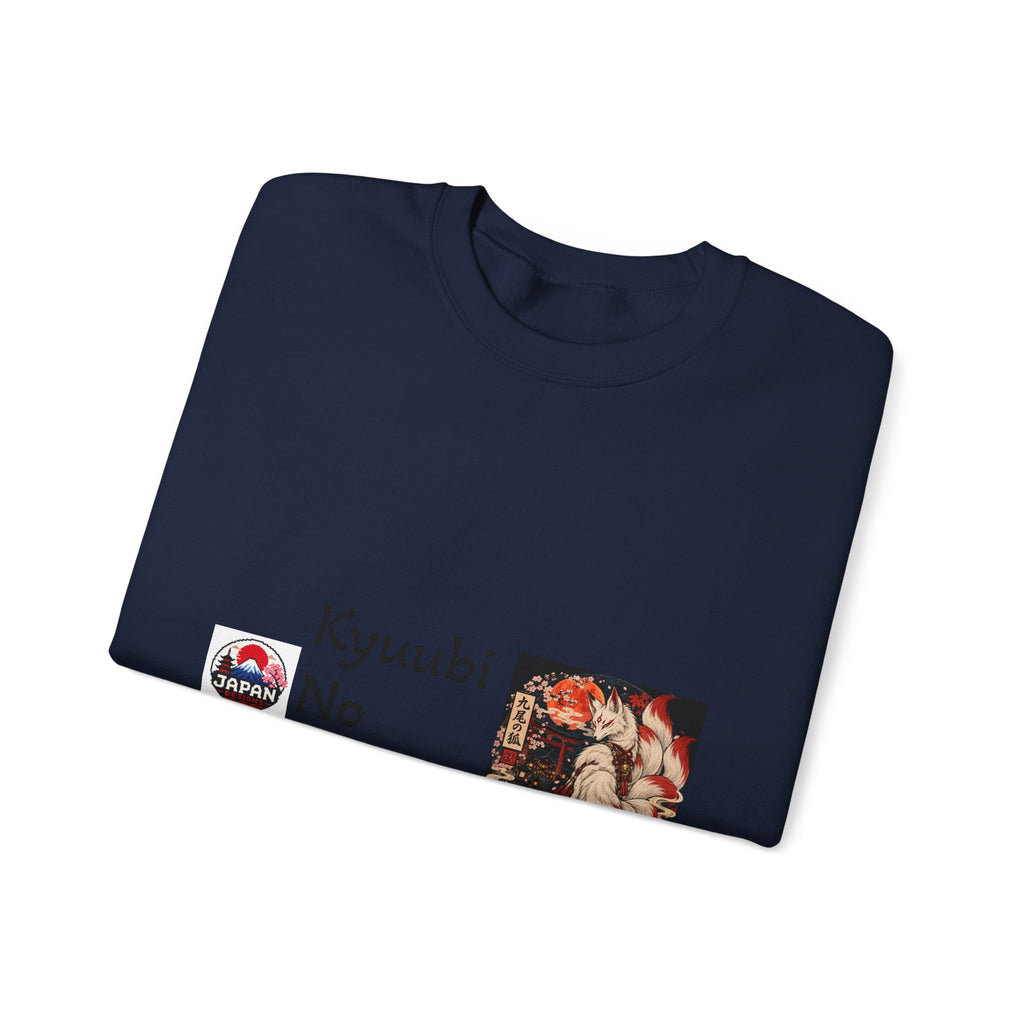 Kyuubi No Kitsune Yokai Halloween Crewneck Sweatshirt | Japanese Fox Spirit Graphic