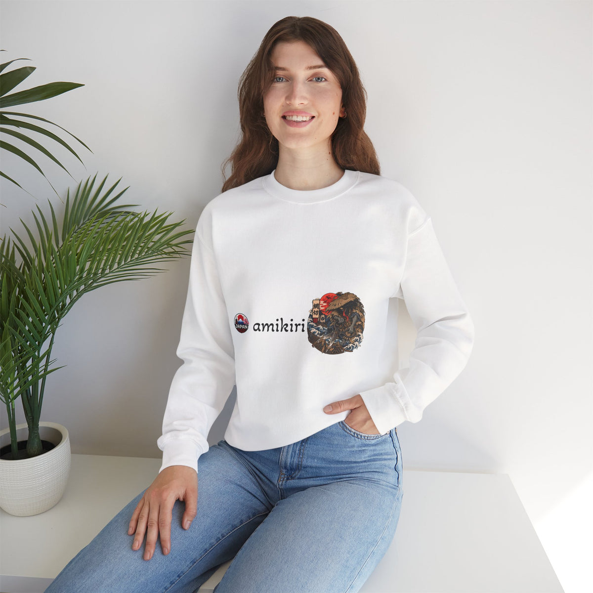 Amikiri Japanese Yokai Halloween Graphic Sweatshirt | Japanese Monster Illustration