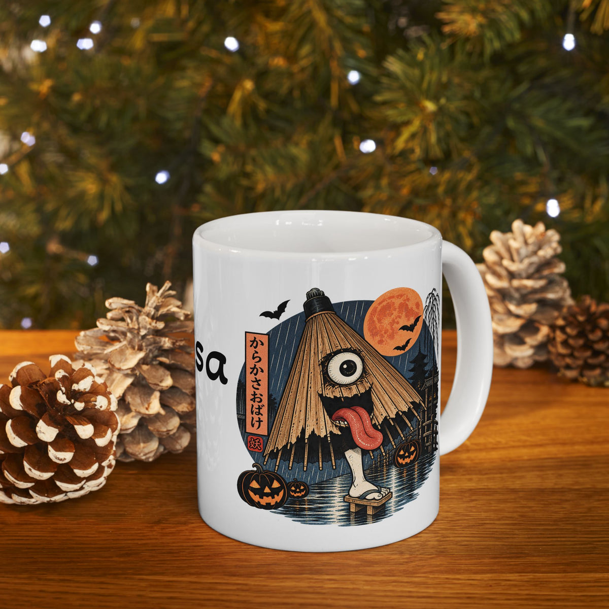 Karakasabake Yokai Illustration Mug | Japan Halloween Ceramic Mug