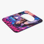 Harajuku Style 5 Neon City Anime Girl Mouse Pad — Retro Tokyo Anime Desk Mat