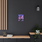 Harajuku Style 11 Neon City Tokyo Anime Girl Matte Canvas Wall Art