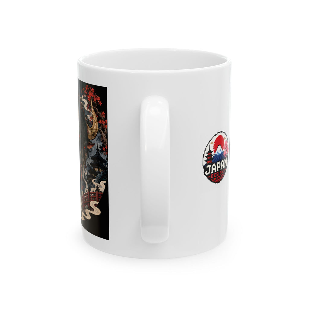 Gyuuki Japanese Halloween Yokai Illustration Mug | Ceramic Coffee Cup