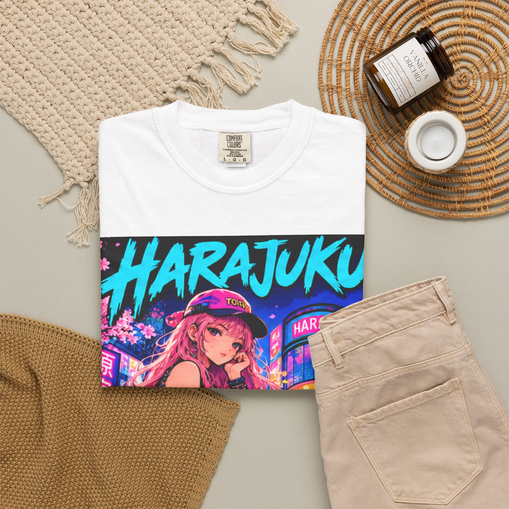 Harajuku Style 2 Neon City Anime Girl T-Shirt – Tokyo Streetwear Graphic Tee