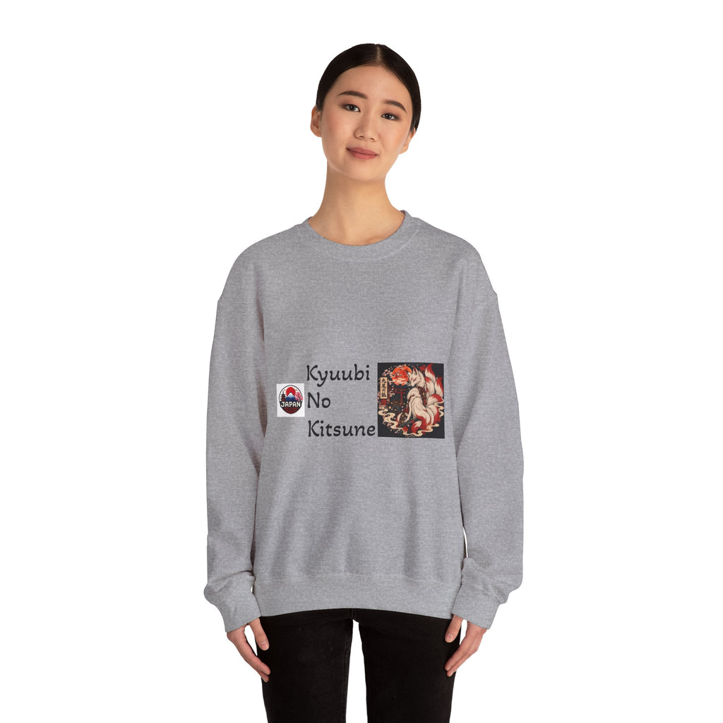 Kyuubi No Kitsune Yokai Halloween Crewneck Sweatshirt | Japanese Fox Spirit Graphic