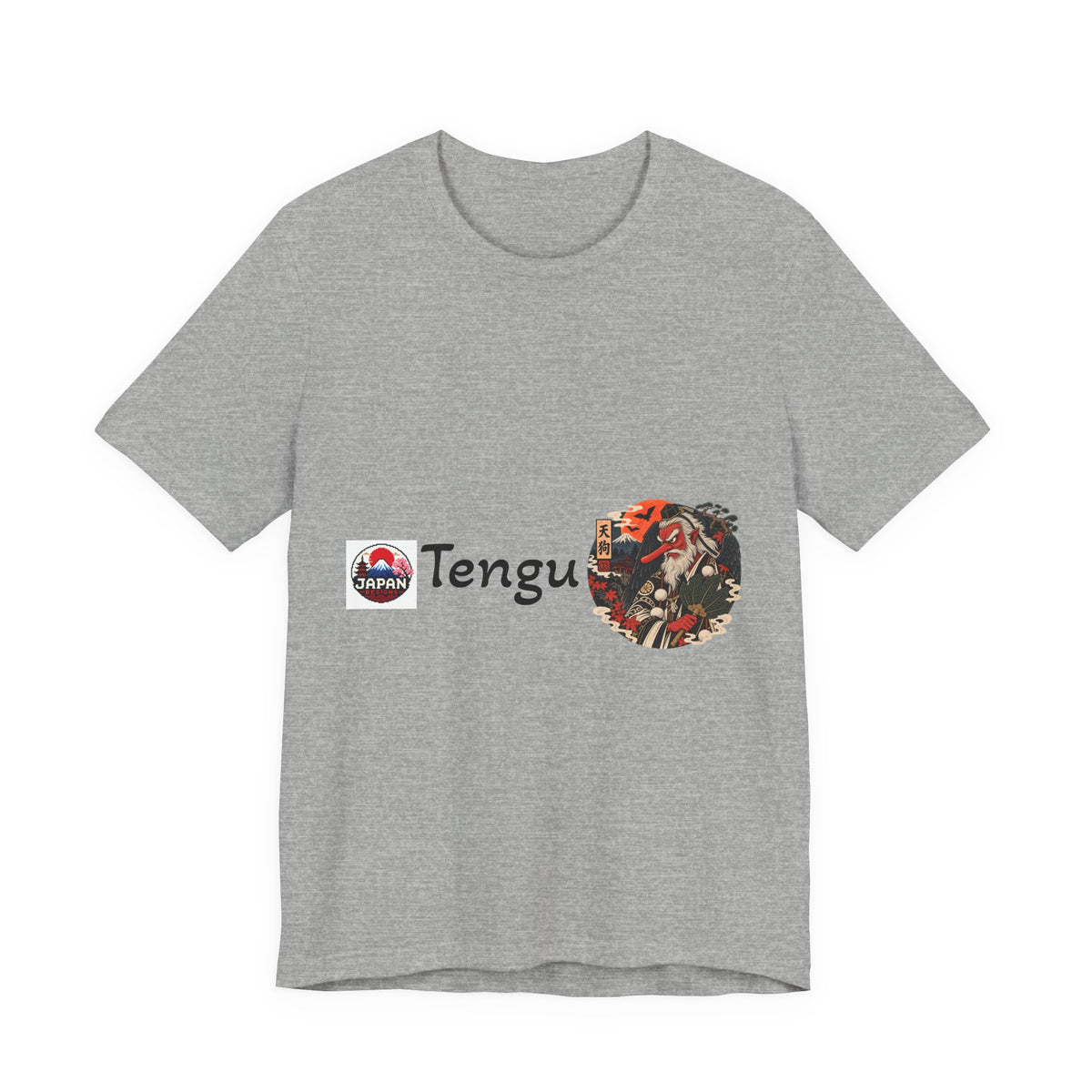 Tengu Japanese Yokai Halloween Mask Tee | Tengu Illustration T-Shirt