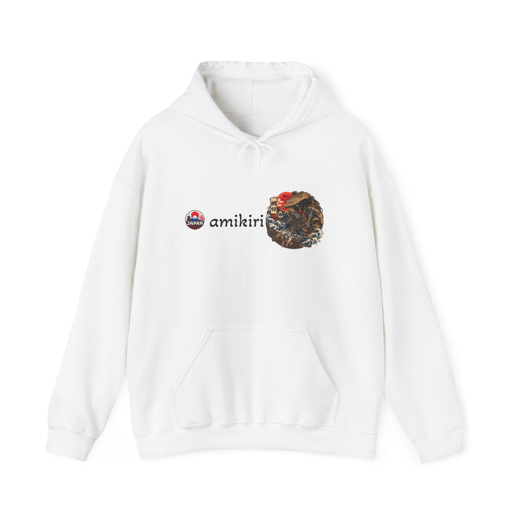 Amikiri Japanese Yokai Halloween Illustration Hoodie | Japanese Yokai monster Emblem