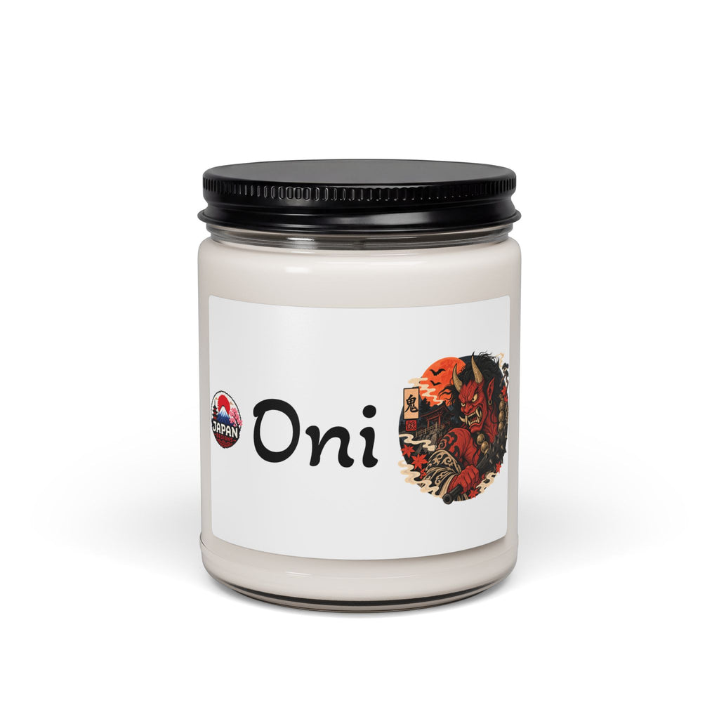 Oni Demon Japanese Yokai Halloween Illustration Candle | 9oz Soy Jar Candle
