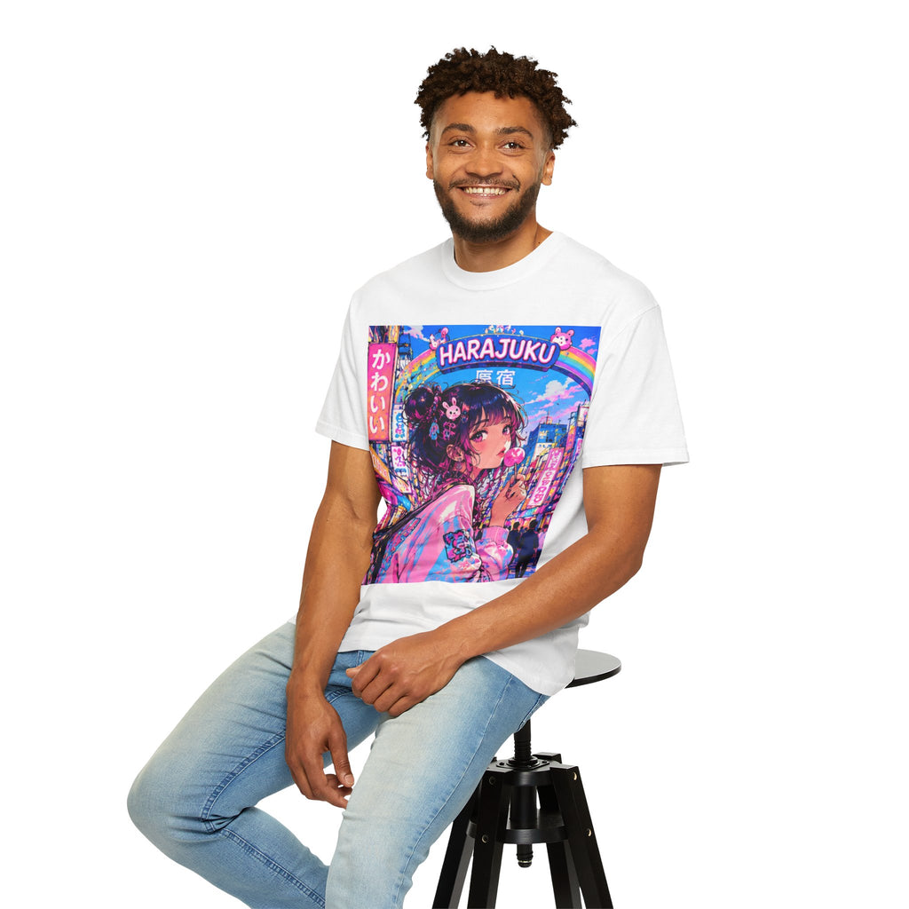 Harajuku Style 7 Neon City Anime Girl T-Shirt – Tokyo Streetwear Graphic Tee