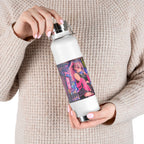 Harajuku Style 12 Neon City Anime Girl Water Bottle — 22oz Copper Vacuum Insulated