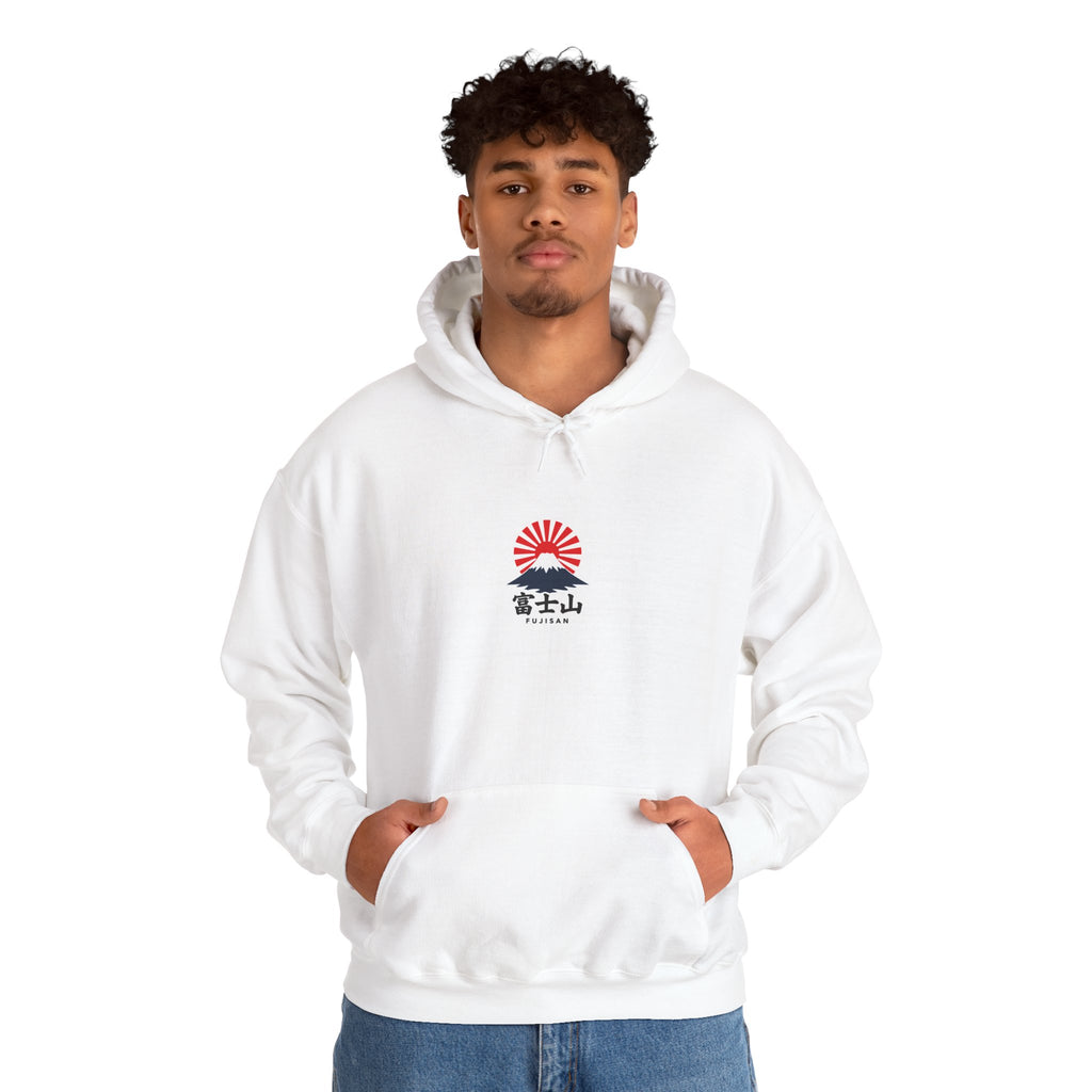 Rising Sun Mount Fuji Hoodie | Japanese Kanji Graphic