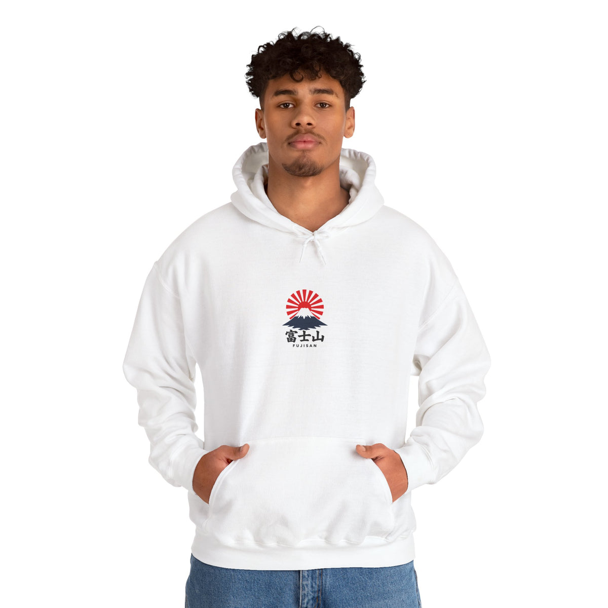 Rising Sun Mount Fuji Hoodie | Japanese Kanji Graphic