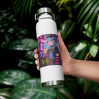 Harajuku Style 10 Neon City Anime Girl Water Bottle — 22oz Copper Vacuum Insulated