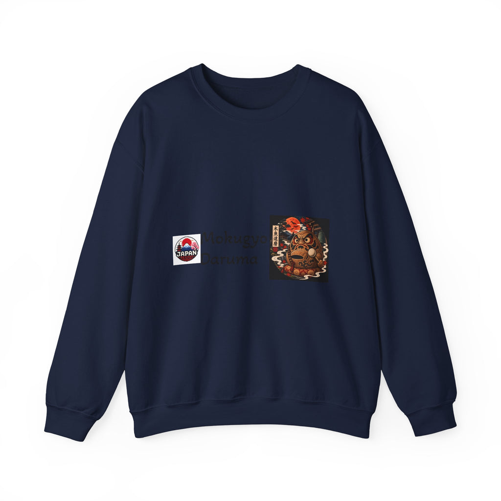 Mokugyo Daruma Yokai Halloween Illustration Crewneck Sweatshirt | Japanese Buddhist Motif