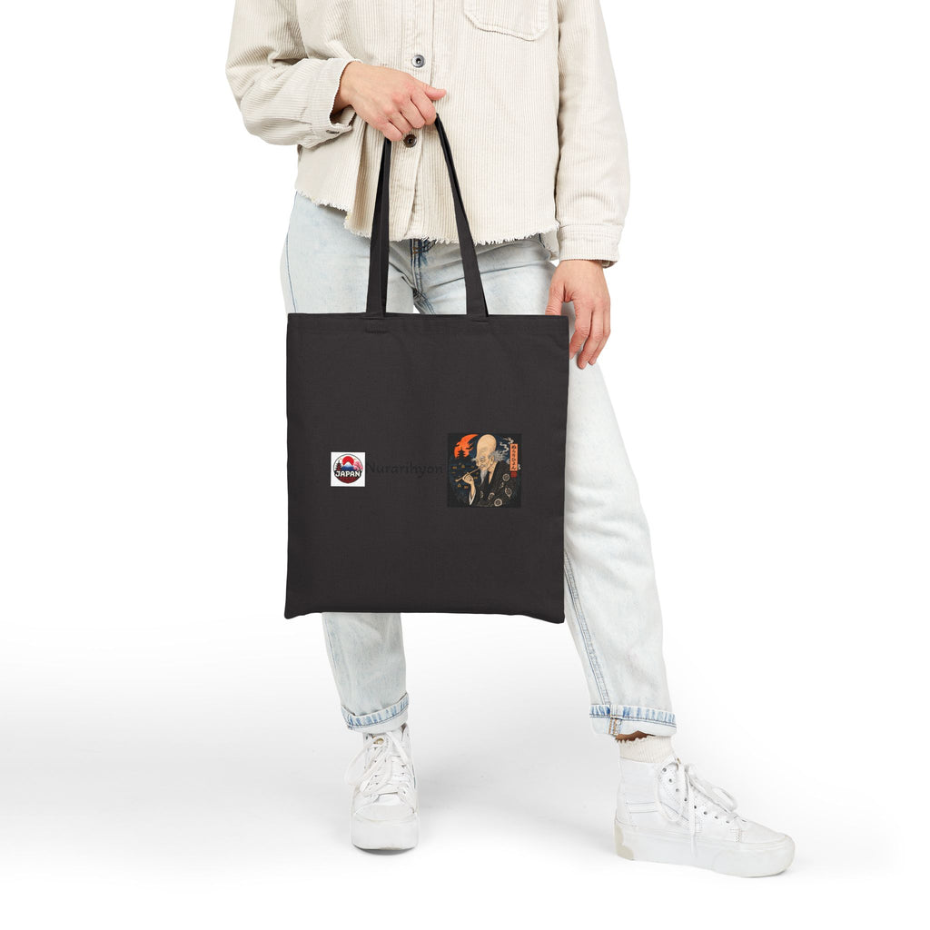 Nurarihyon Japanese Yokai Halloween Artwork Tote Bag | Vintage Bird Print, Canvas