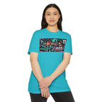 Akihabara Cyborg Sniper T‑Shirt —Teal Akihabara Neon City Graphic