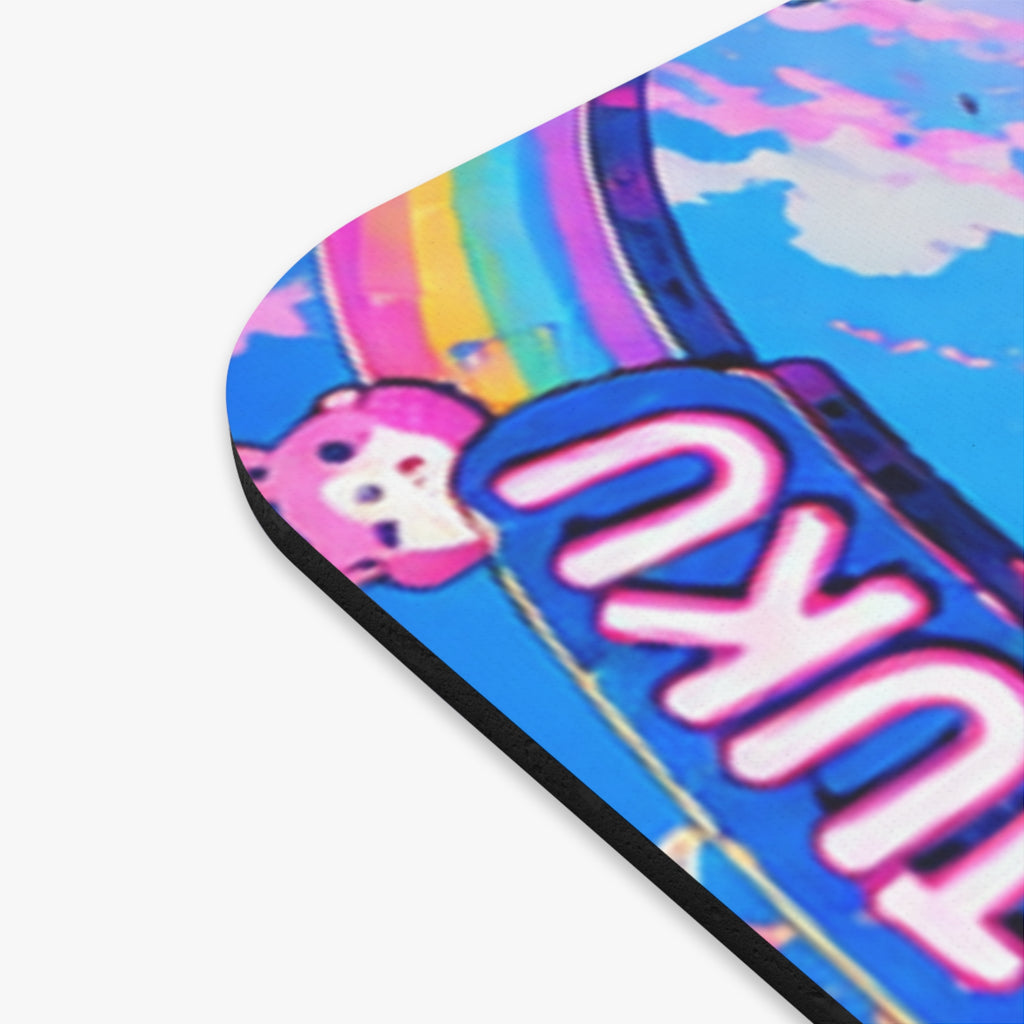 Harajuku Style 7 Neon City Anime Girl Mouse Pad — Retro Tokyo Anime Desk Mat