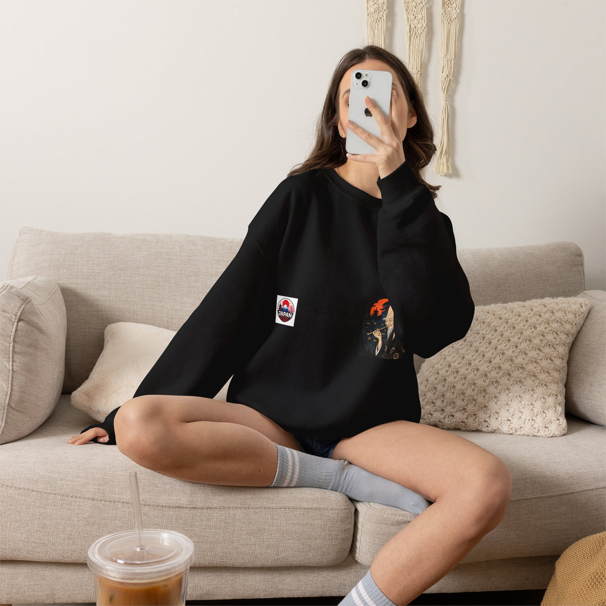 Nurarihyon Yokai halloween Illustration Sweatshirt | Japanese Folklore, Mythic Spirit