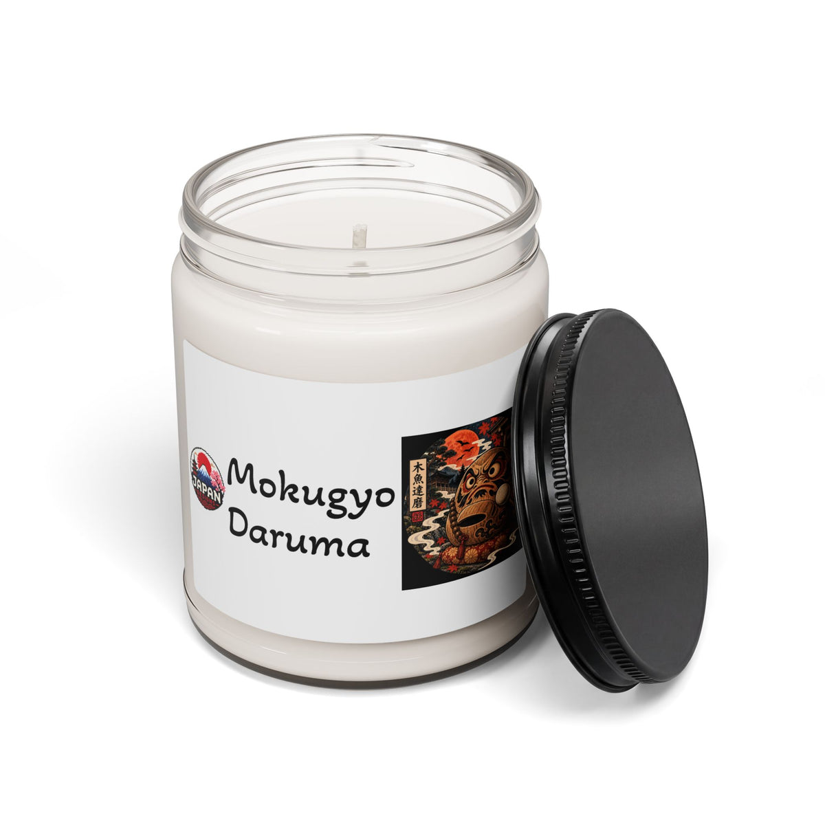 Mokugyo Daruma Japanese Yokai Halloween Candle | Scented Soy 9oz Jar