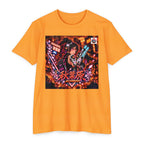 Akihabara Cyberpunk Sniper Girl T‑Shirt —Orange Akihabara Neon City Graphic
