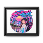 Shibuya Sky 1 City Pop Tokyo Anime Girl Matte Framed Canvas Print