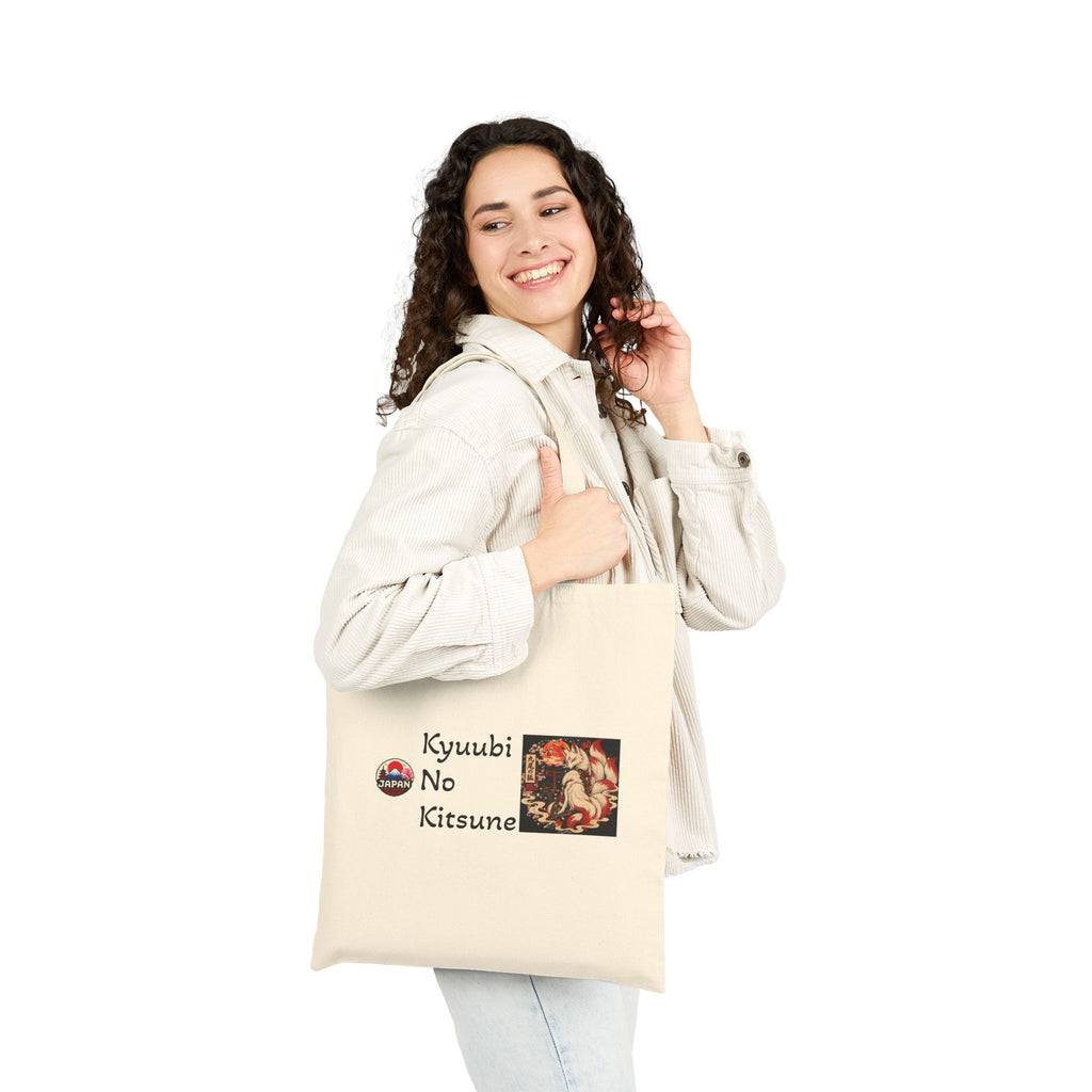 Kyuubi No Kitsune Yokai Halloween Tote Bag | Japanese Fox Spirit Illustration
