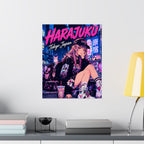 Harajuku Style 8 Neon City Anime Girl Satin Poster — Tokyo Japan Anime Wall Art
