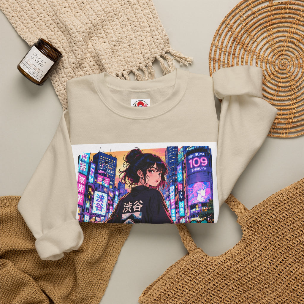 Shibuya Sky 5 Tokyo Neon Anime Crewneck Sweatshirt