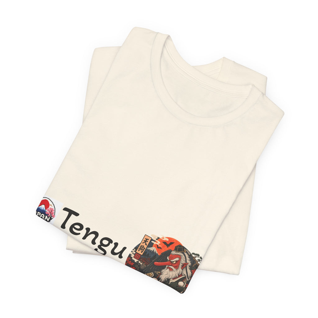 Tengu Japanese Yokai Halloween Mask Tee | Tengu Illustration T-Shirt