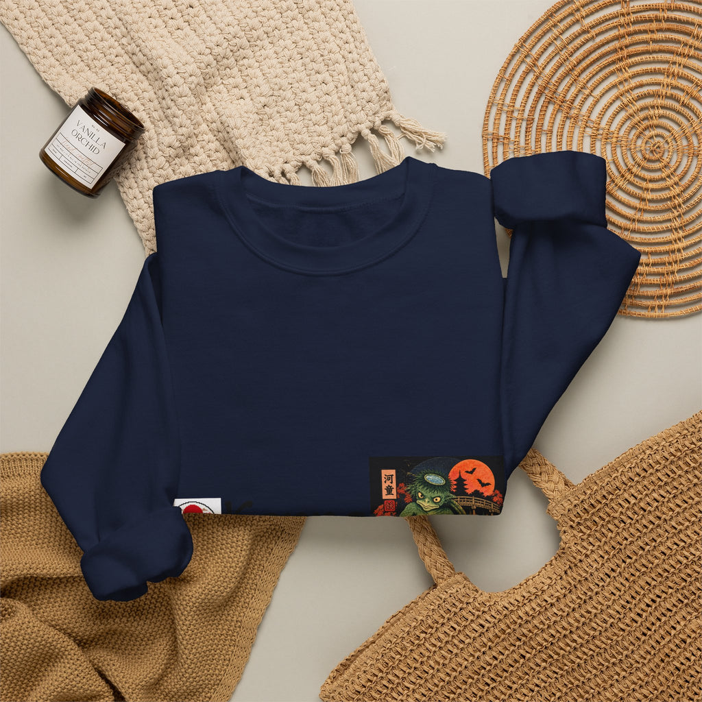 Kappa Logo Pumpkin Halloween Japanese Yokai Crewneck Sweatshirt | Retro Graphic