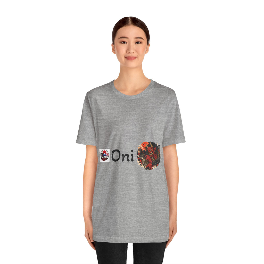 Oni Japanese Demon Yokai Halloween Illustration T-Shirt | Samurai Mask Graphic