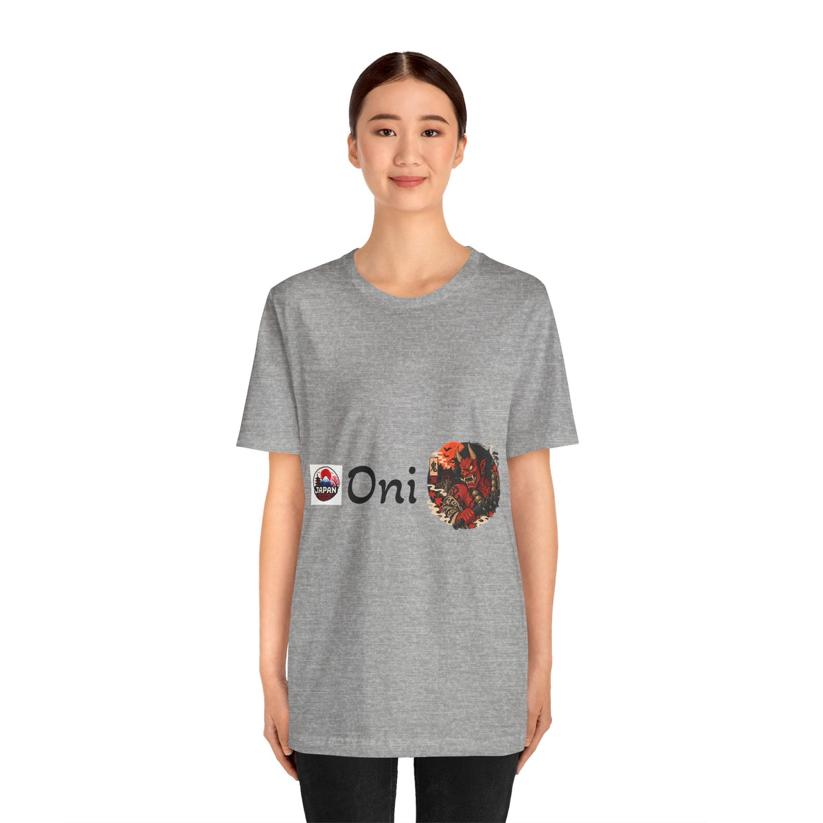 Oni Japanese Demon Yokai Halloween Illustration T-Shirt | Samurai Mask Graphic