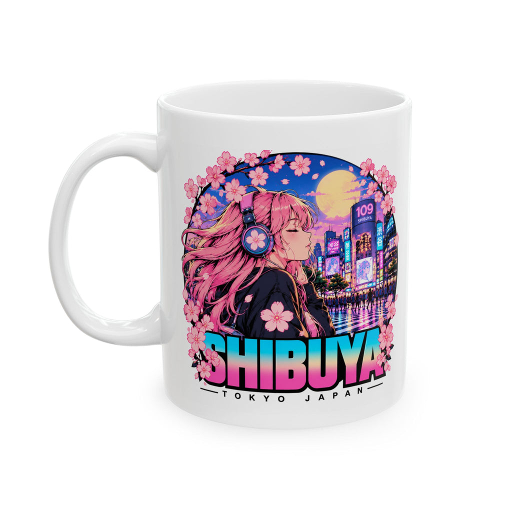 Shibuya Sky 4 Tokyo City Pop Night City Coffee Mug - Shibuya Neon Retro Vaporwave 11oz/15oz