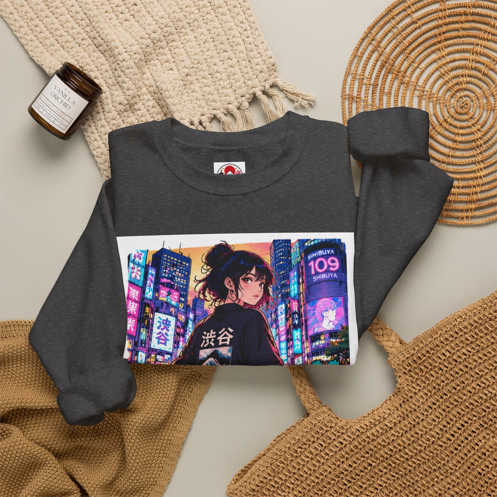 Shibuya Sky 5 Tokyo Neon Anime Crewneck Sweatshirt