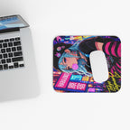 Harajuku Style 4 Neon City Anime Girl Mouse Pad — Retro Tokyo Anime Desk Mat