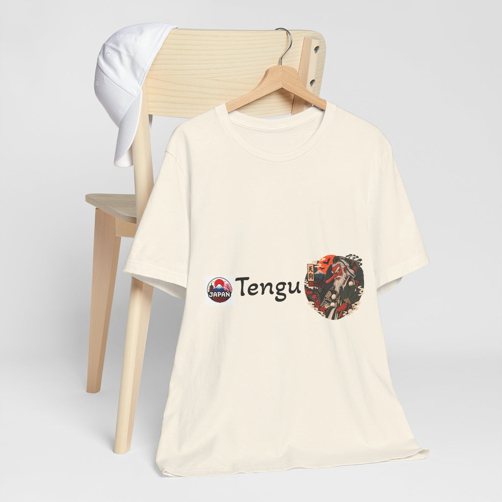 Tengu Japanese Yokai Halloween Mask Tee | Tengu Illustration T-Shirt