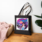 Shibuya Sky 1 City Pop Neon City Tote Bag — Anime Aesthetic Canvas Shopper