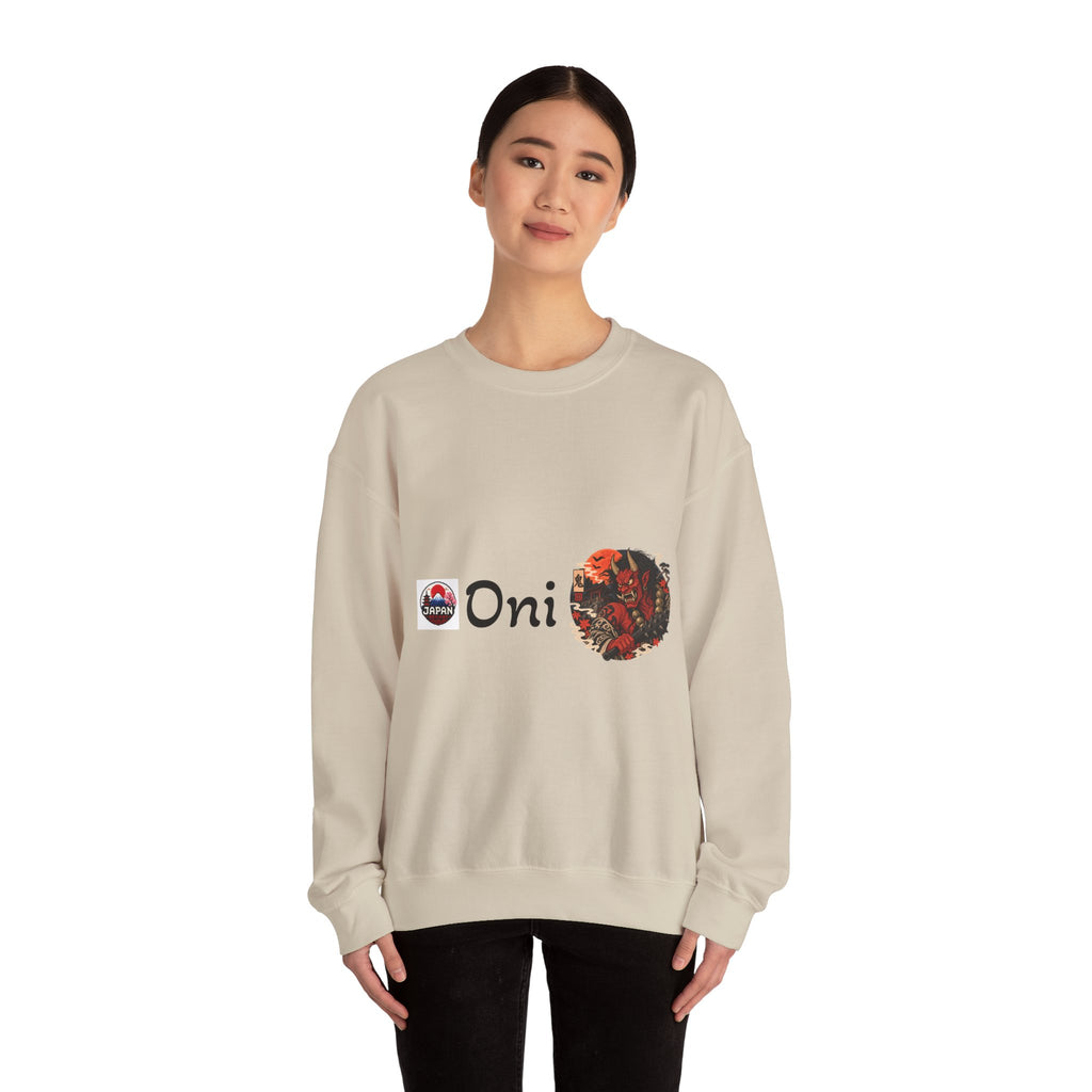Oni Japanese Demon Yokai Halloween Illustration Sweatshirt | Mythical Yokai Crewneck