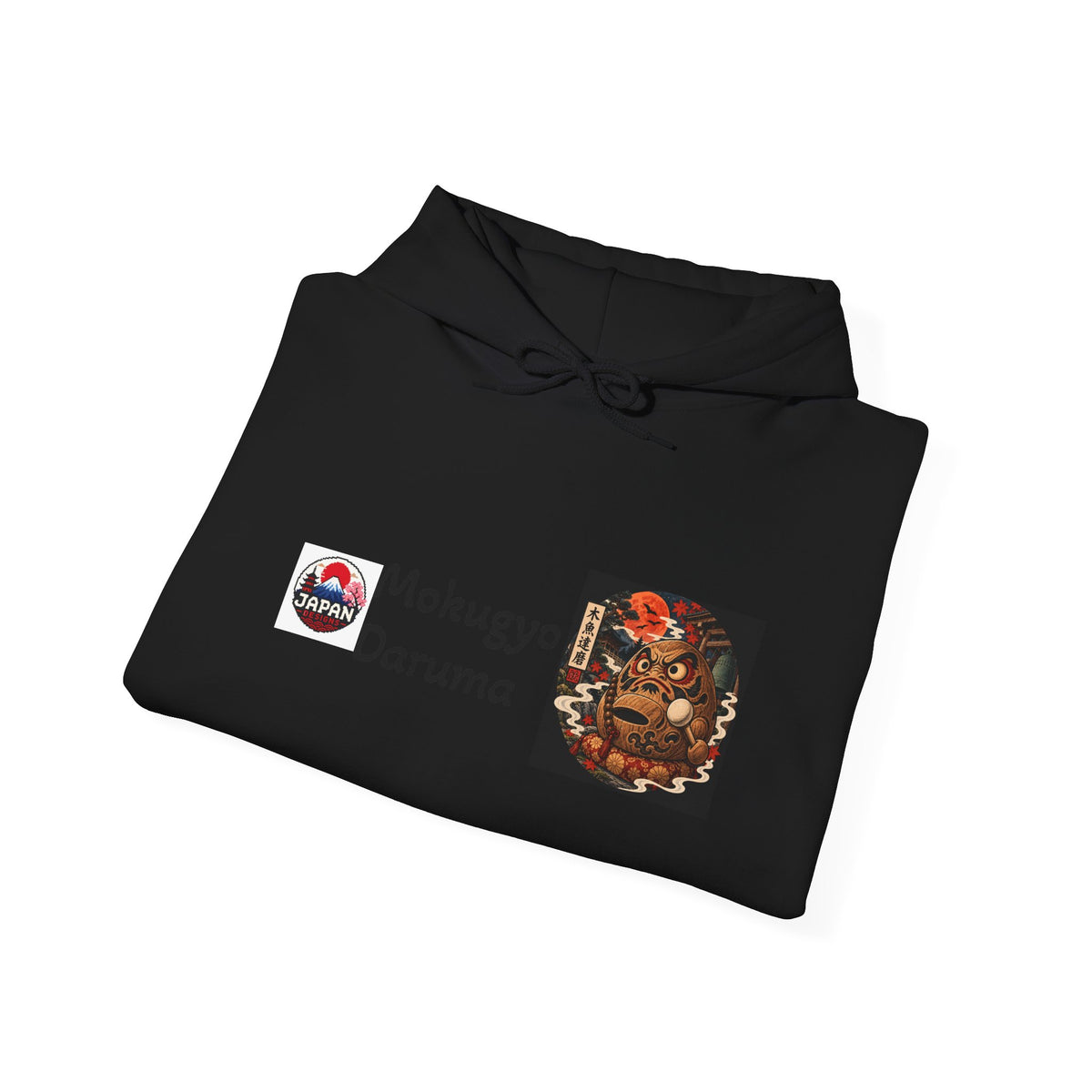 Mokugyo Daruma Yokai Halloween Illustration Hoodie | Japanese Temple Drum Design