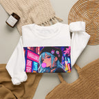 Harajuku Style 4 Neon City Anime Girl Crewneck Sweatshirt — Tokyo Street Anime Graphic